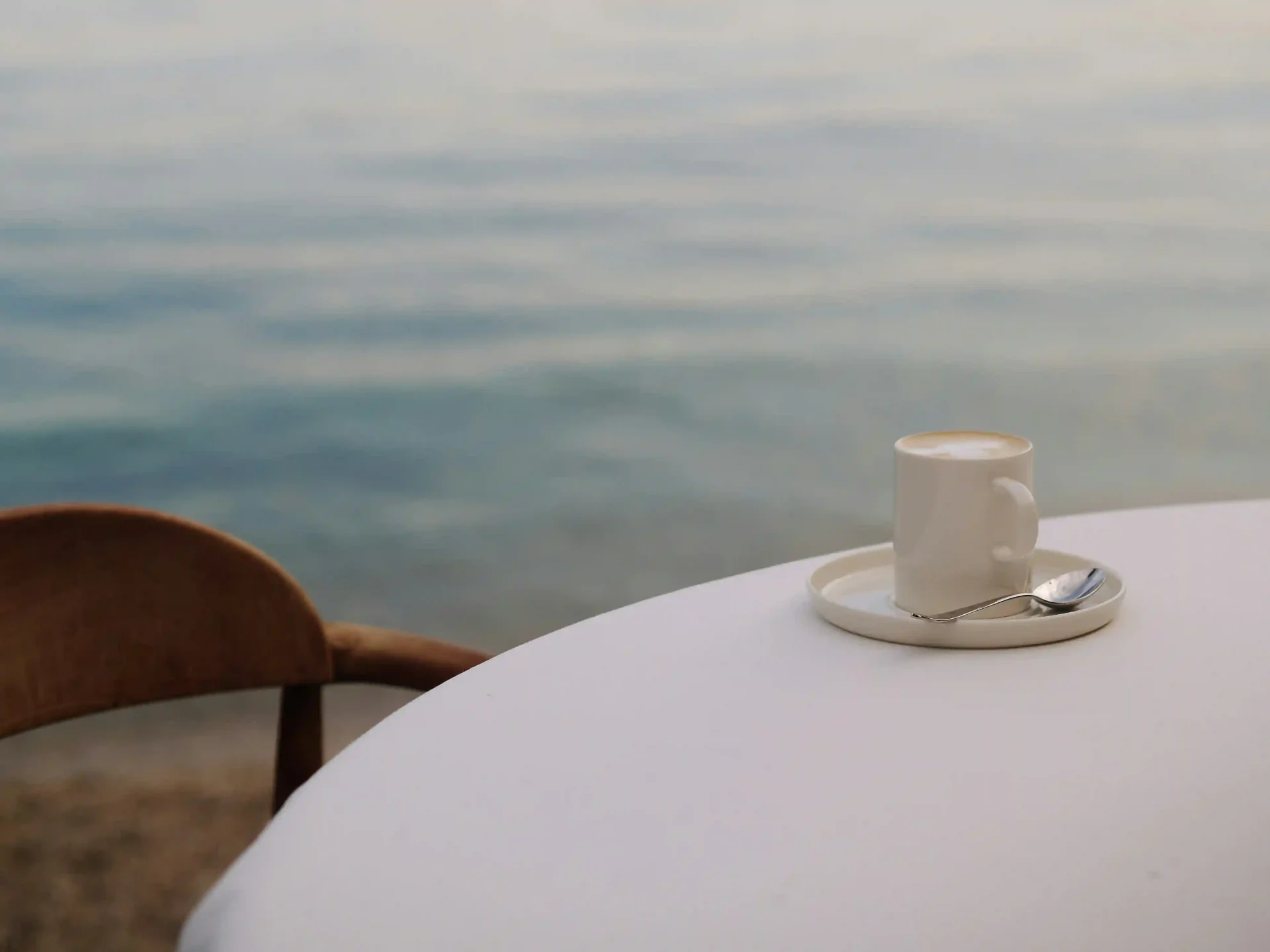 Seaside coffee moment