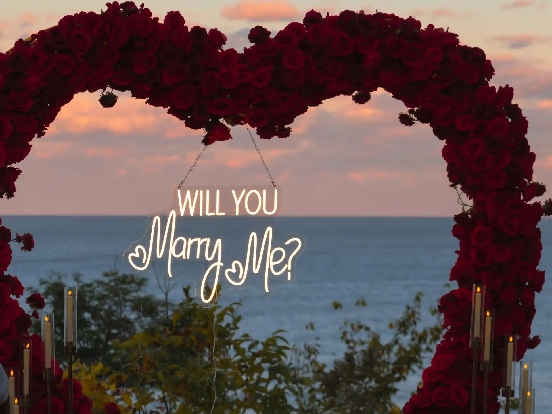 Romantic proposal setup